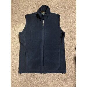 Woolrich Fleece Vest Men's Med Blue Sleeveless Sweater Full Zip Outdoor Hiking
